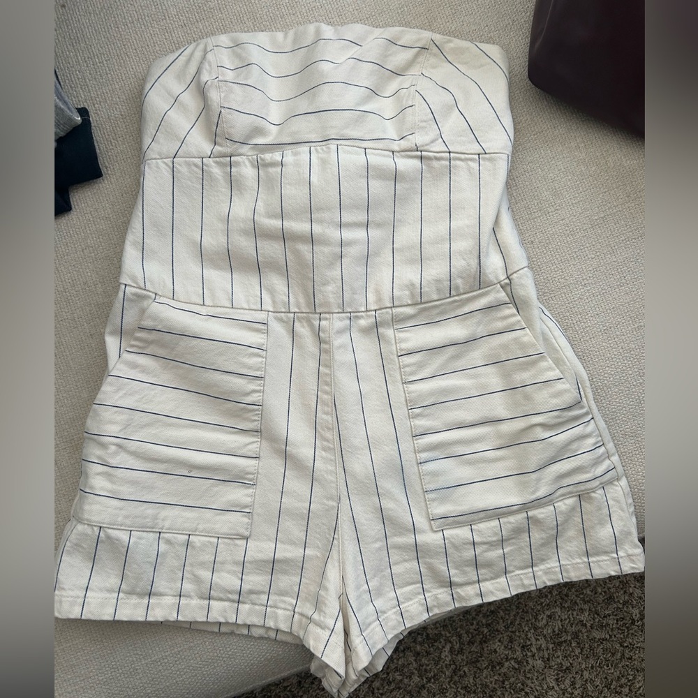 Zara I am Kei denim strapless short romper size L